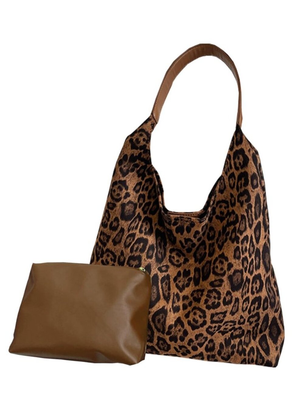 Suede Leopard Tote Bags for Women Hobo Handbag